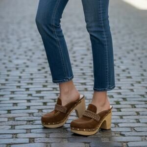 Veronica Beard Hazelwood Clogs with gold flathead studs, size 7.5 NWT ($400.00)